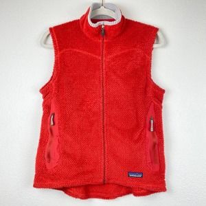 Patagonia R2 High Loft Polartec Thermal Vest Red Womens Size M Tomato Red